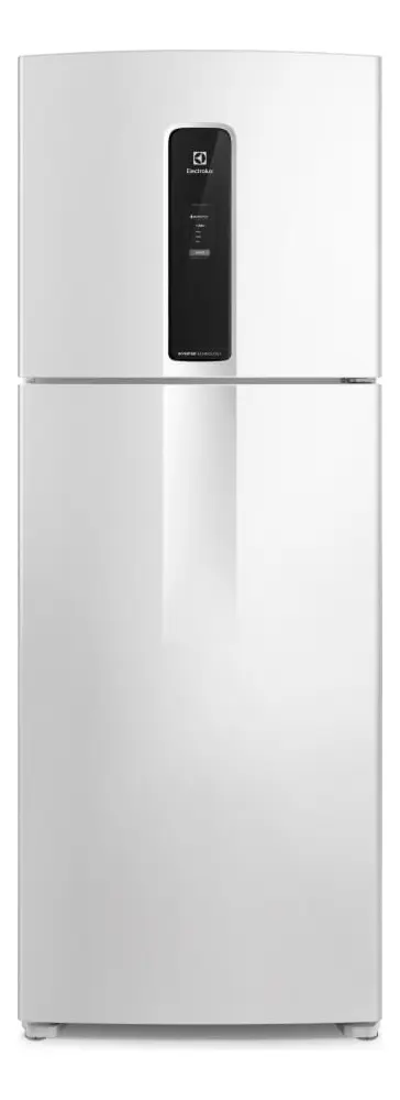 Geladeira Electrolux Inverter Frost Free 481L Efficient preta posicionada em cozinha ampla